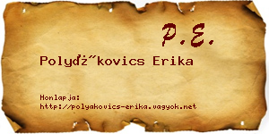 Polyákovics Erika névjegykártya